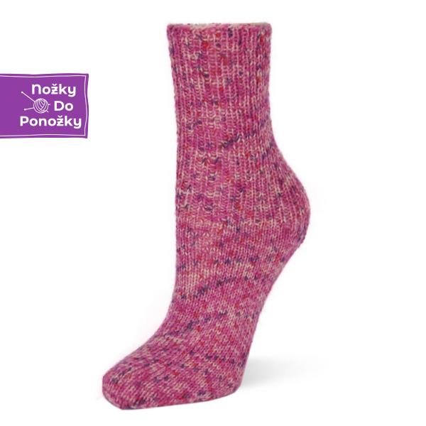 Tvídová ponožková příze Flotte Socke 4f. Tweed 1331 pink